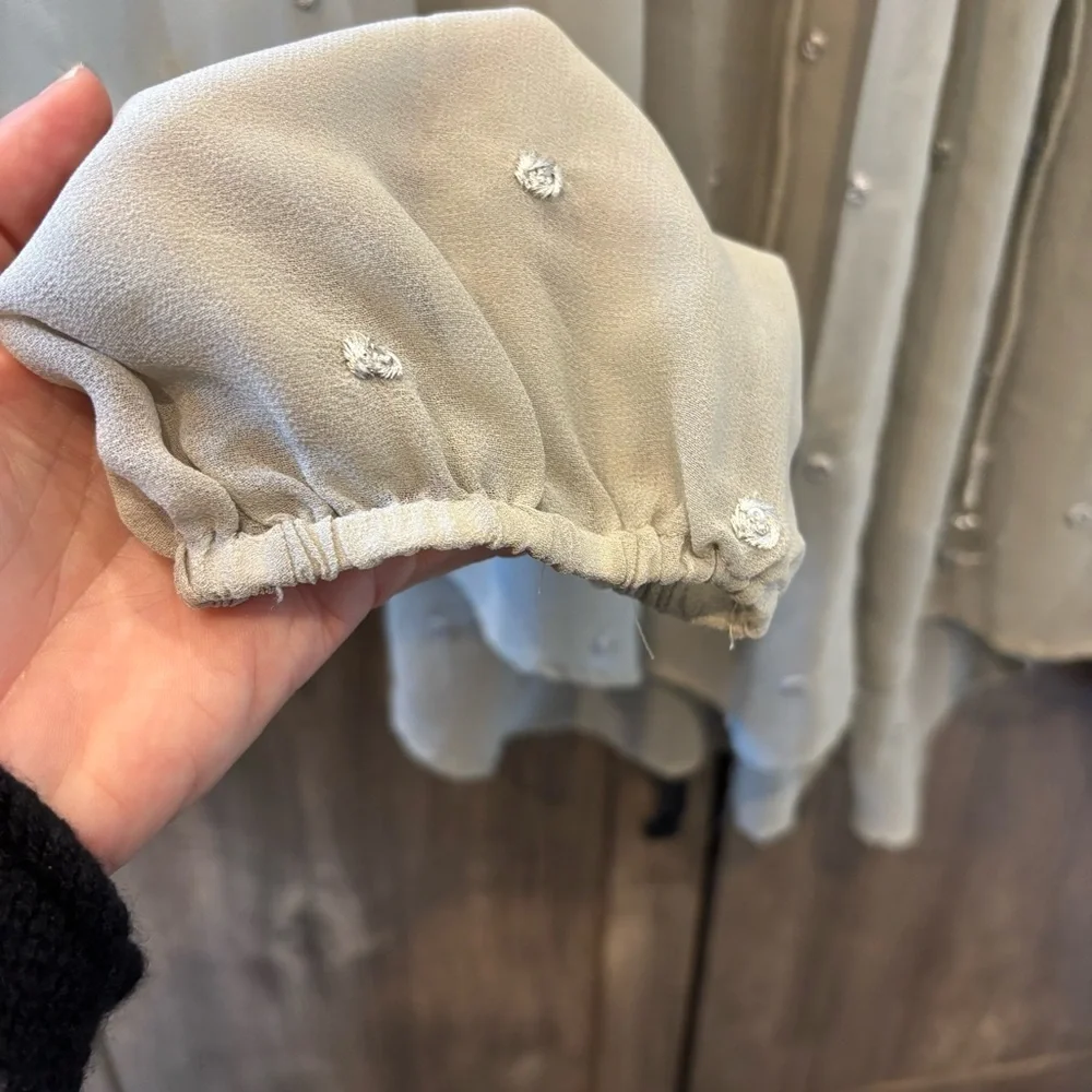 Free People Ready to Run Blouse Small‎ sheer flowy